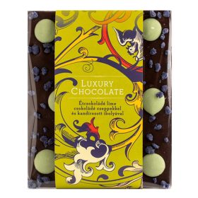   Étcsokoládé kandírozott ibolyával és lime cseppekkel 65G