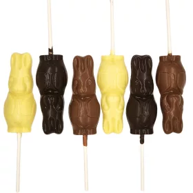 Húsvéti tejcsokoládés nyúl nyalóka 14G