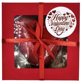Valentin napi töltött piros szív díszdobozban 100g