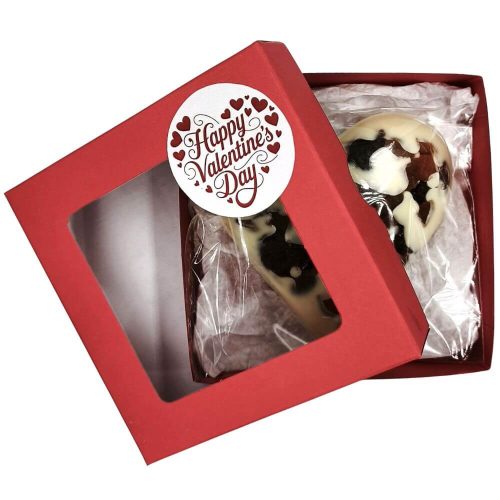 Valentin napi gyümölcsökkel töltött szív díszdobozban 100g