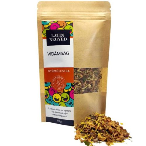 Vidámság gyümölcstea 80g kraft tasakban