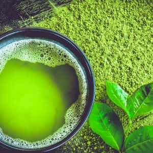 Matcha tealevél por